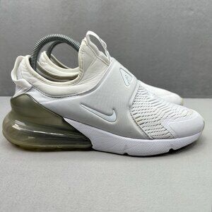 Womens 8 / 6.5Y Nike Air‎ Max 270 Extreme Shoes White / Silver Slip-On Athletic